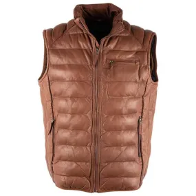 Luxurious Quilted Leather Puffer Vest