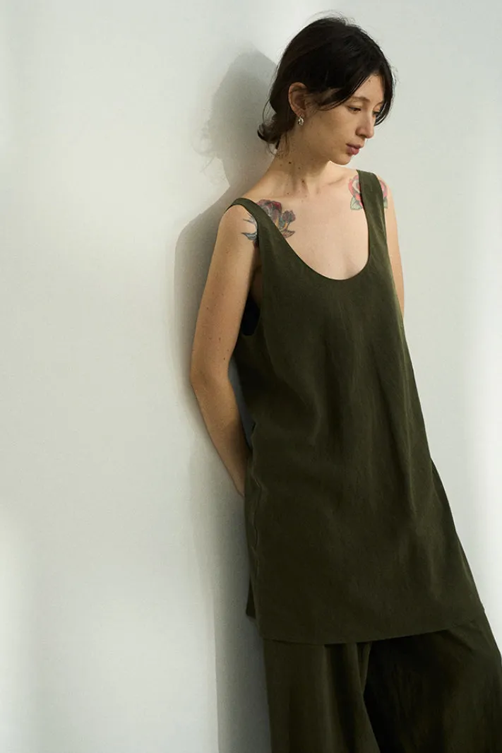 Lyocell drape loose vest | 4 color