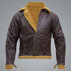 Men B3 Flying Aviator Pilot Shearling Jacket