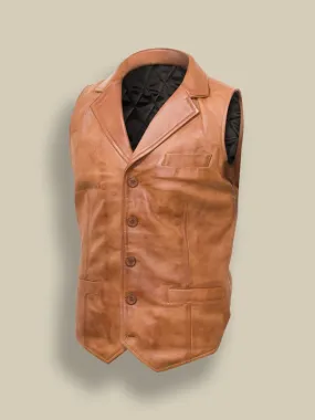 Men Tan Brown Vest