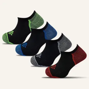 Men's Colorful Athletic Ultra Light Liner Socks - 4 Pair