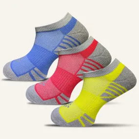 Men's Colorful Sport Cushioned Ankle Socks- 3 Pair