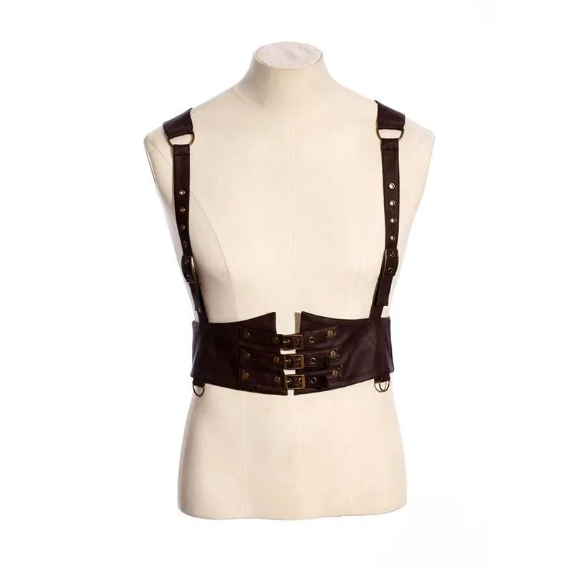 Men's Faux Leather Steampunk Body Harness