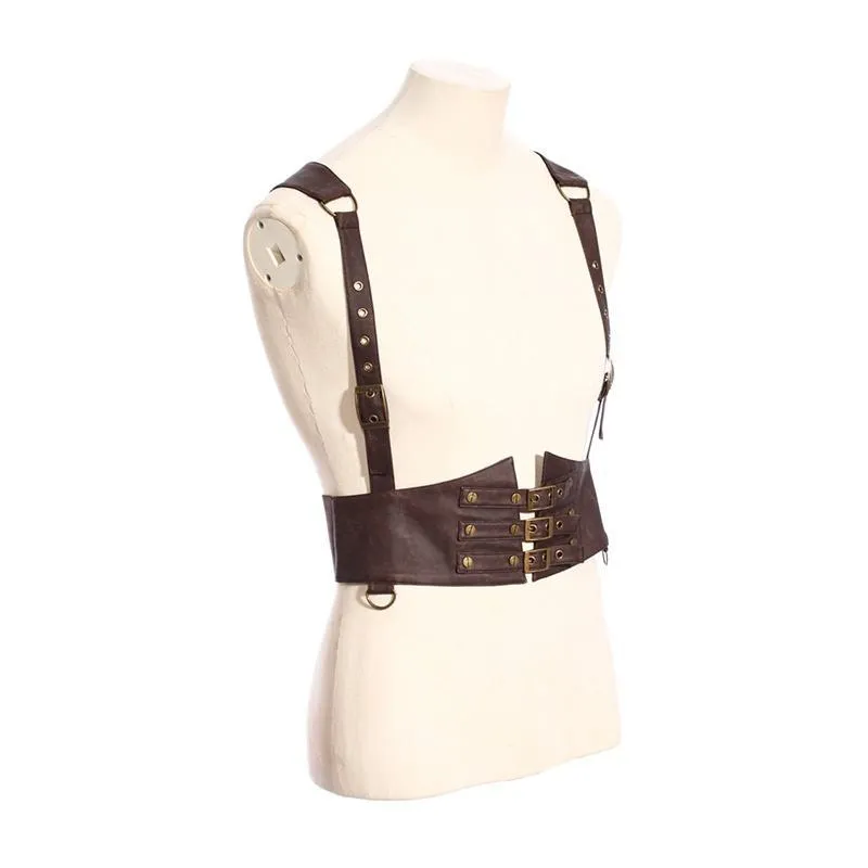 Men's Faux Leather Steampunk Body Harness