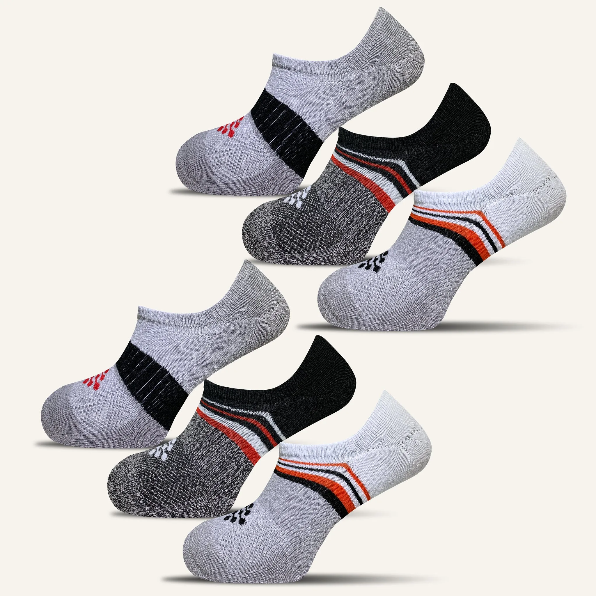 Men's Hidden No Show Socks - 6 Pair