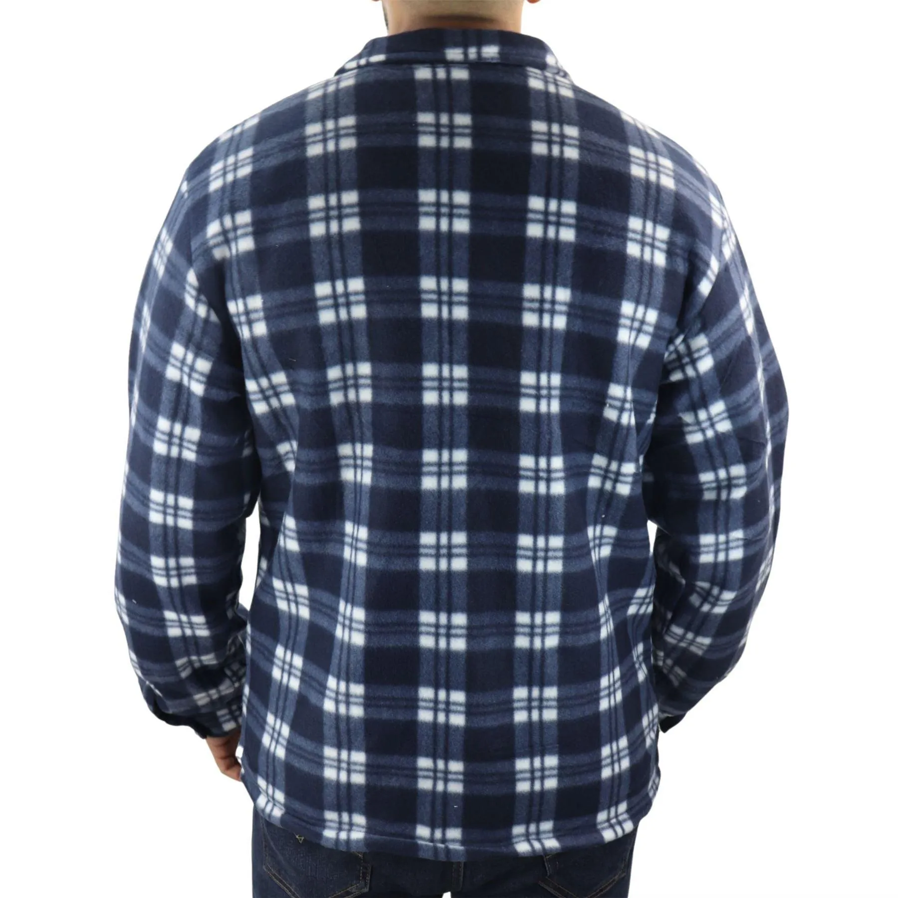 Men's Jumper Thermal Fleece Fur Lined Lumberjack Zipped Check Winter Shirt