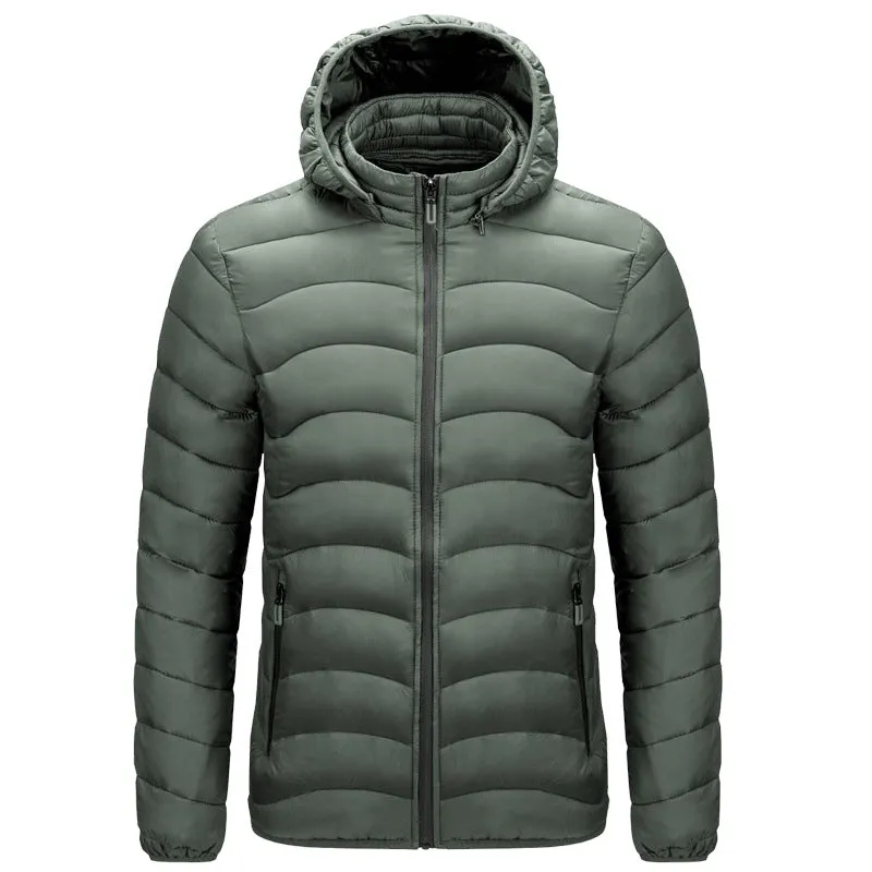 MEN'S LIGHT Warm COTTON JACKET With Hood