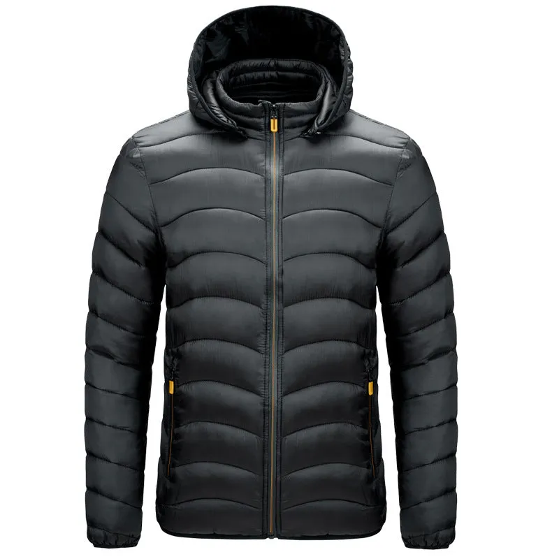 MEN'S LIGHT Warm COTTON JACKET With Hood