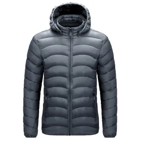 MEN'S LIGHT Warm COTTON JACKET With Hood