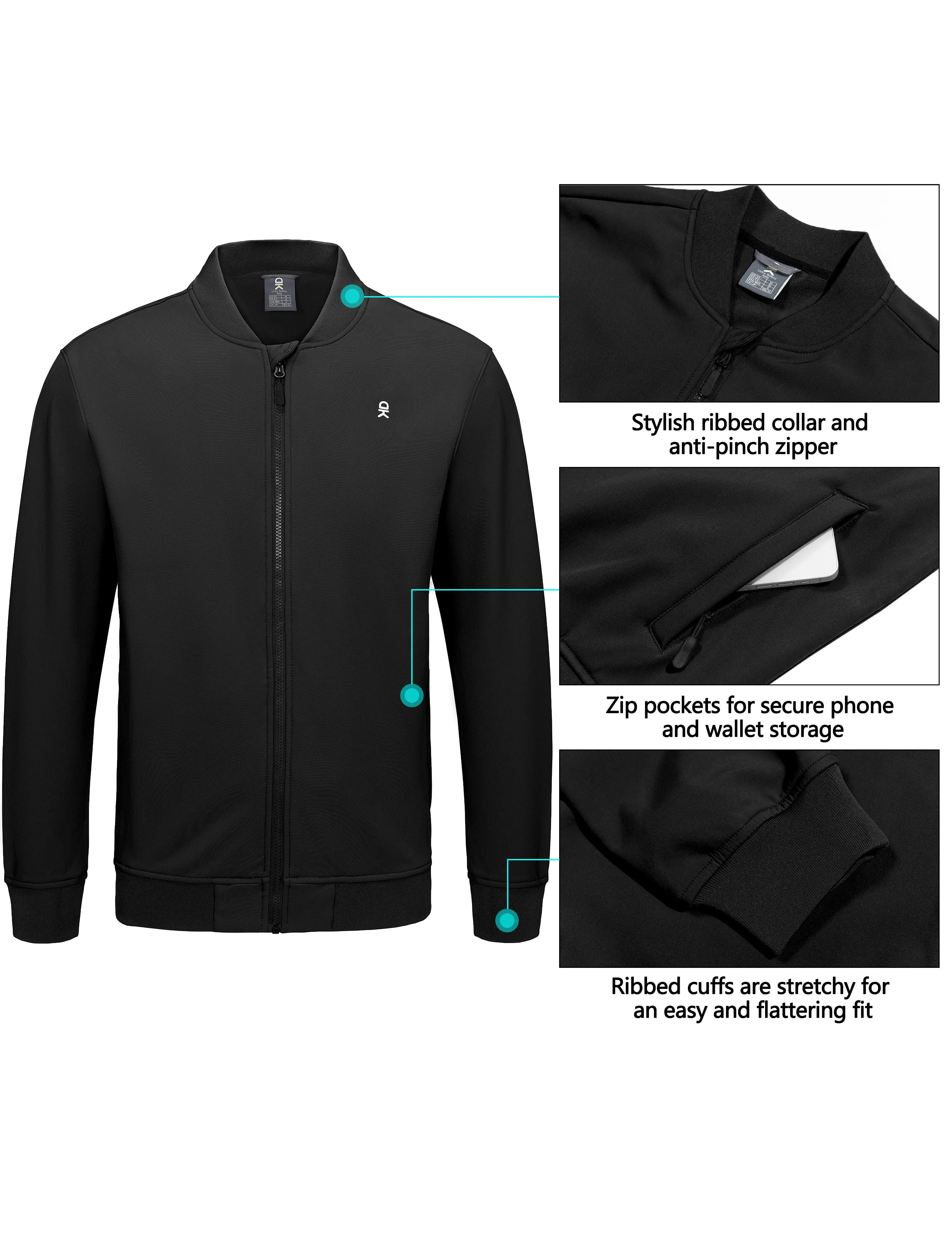 Men's Lightweight Warm Fleece Softshell Winter Bomber Jacket