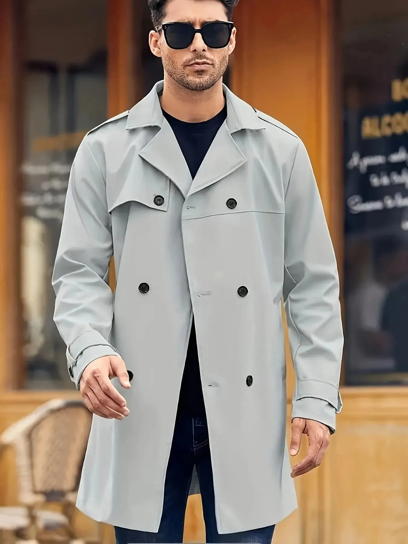 Men's Long-sleeved Lapel Cooked Coat