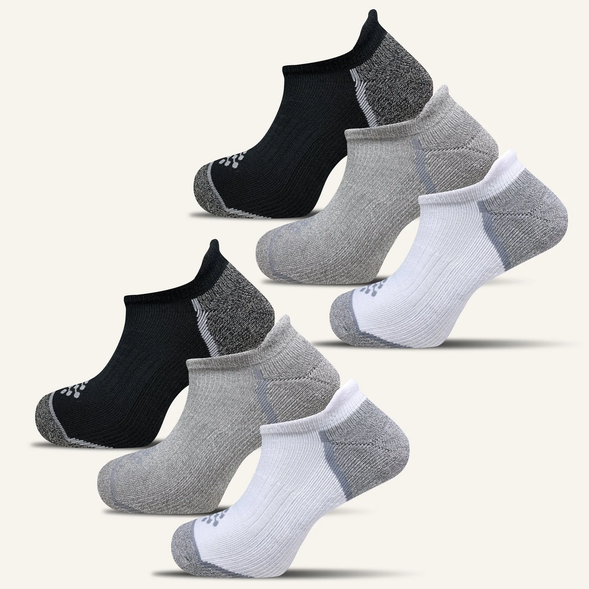 Men's Performance No Show Socks with Tab- 6 Pair