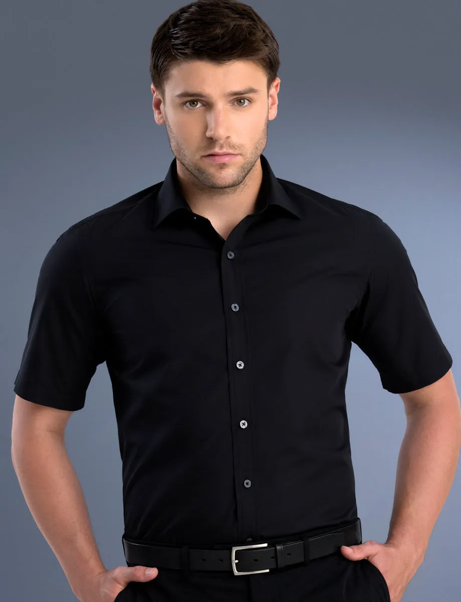 Mens Poplin Black Business Shirt