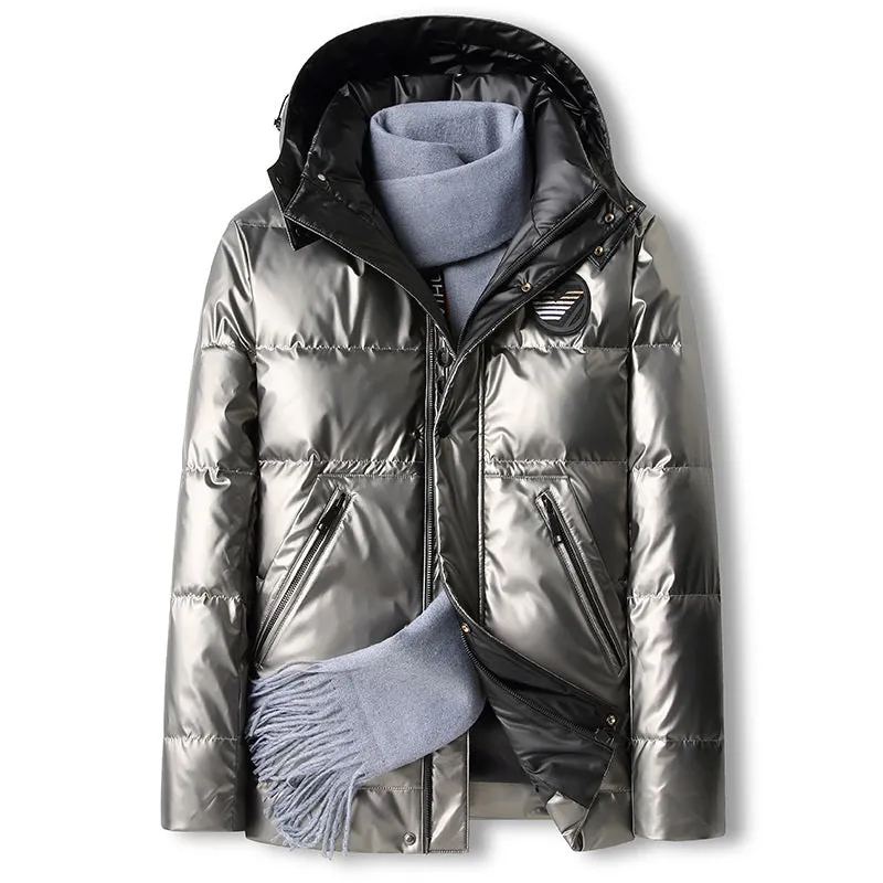 Men's Premium Thick Hooded Down Jacket With Scarf