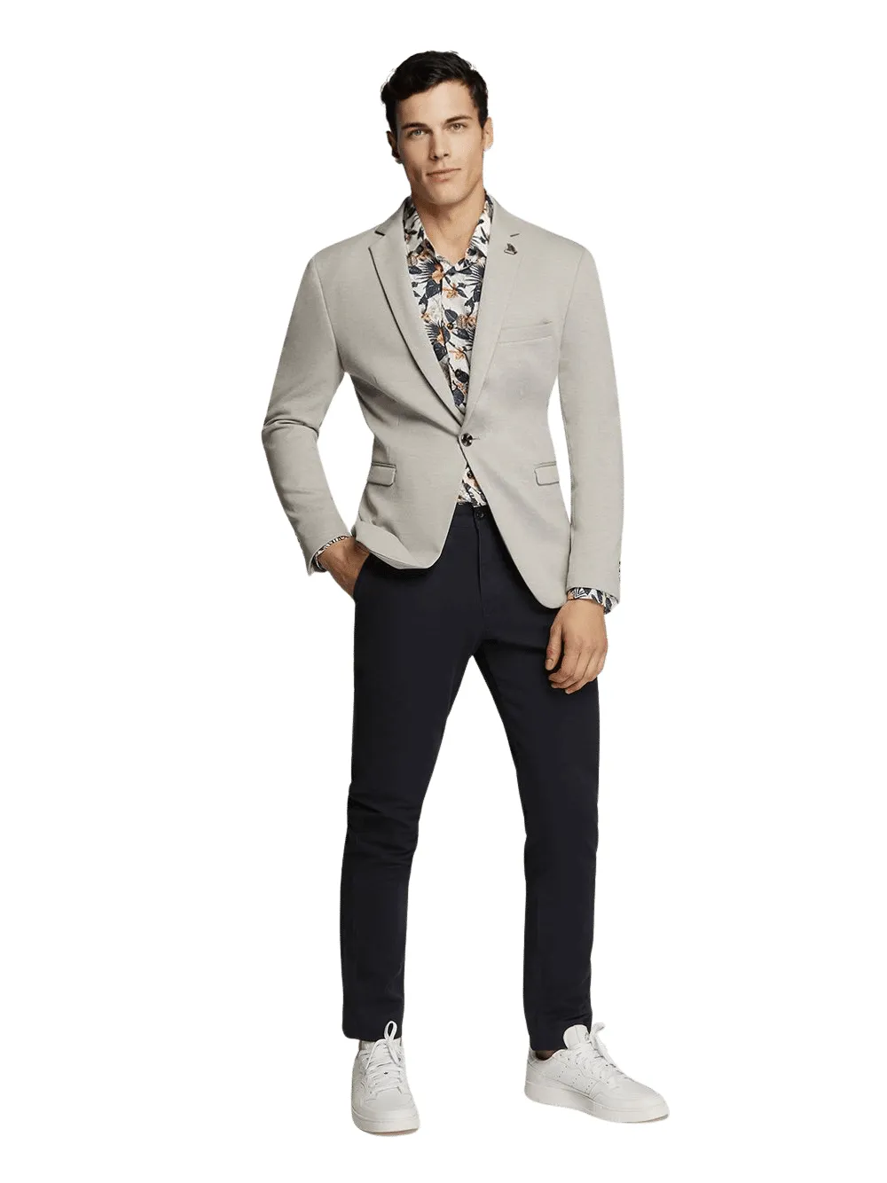 Men's Silver Trendy Slim Fit Sport Jacket/Blazer