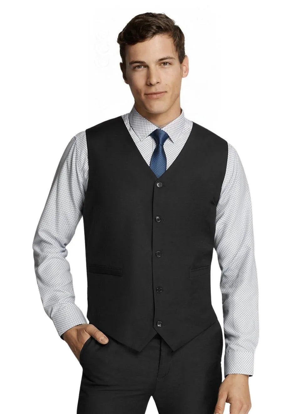 Modern Black Waistcoat