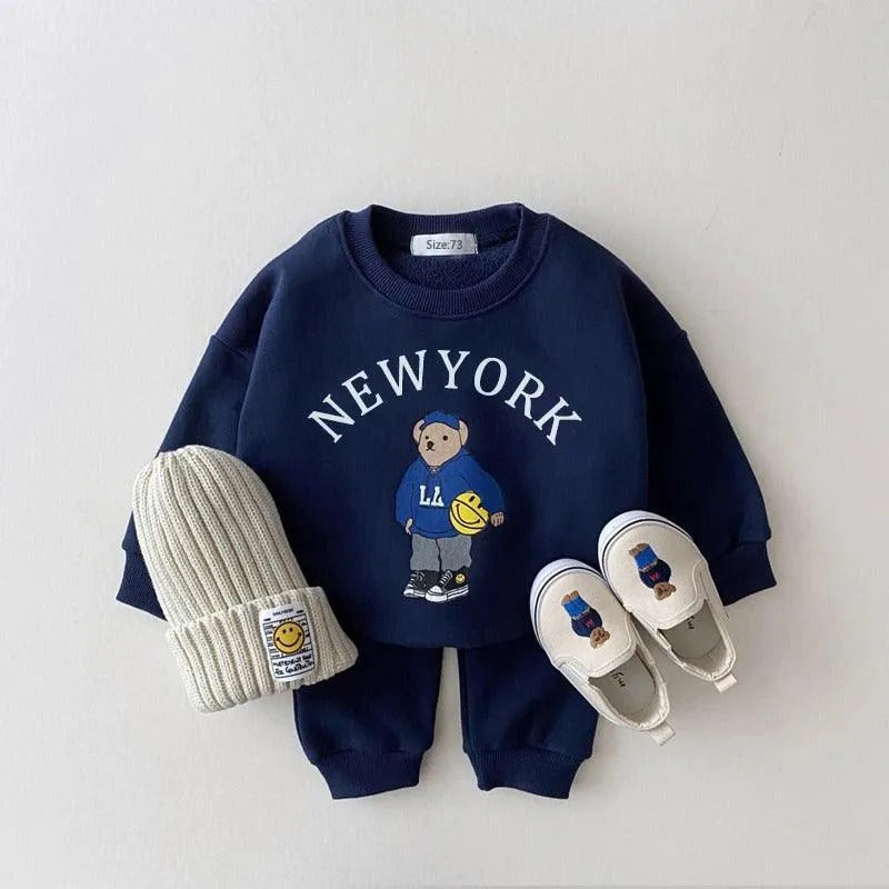 New York Bear Sweatshirt and Jogger Pants Set