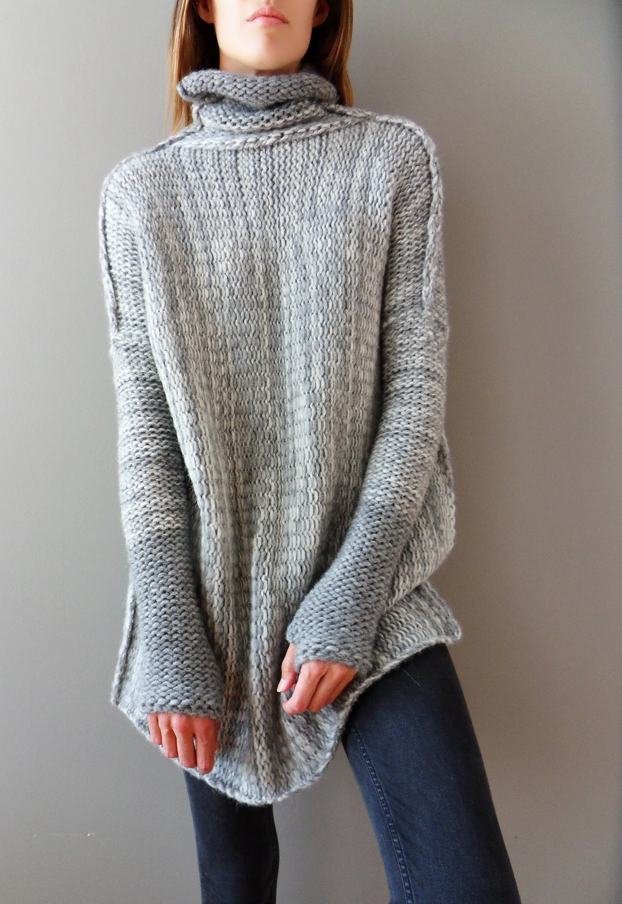 Oversized  Alpaca Chunky knit sweater.