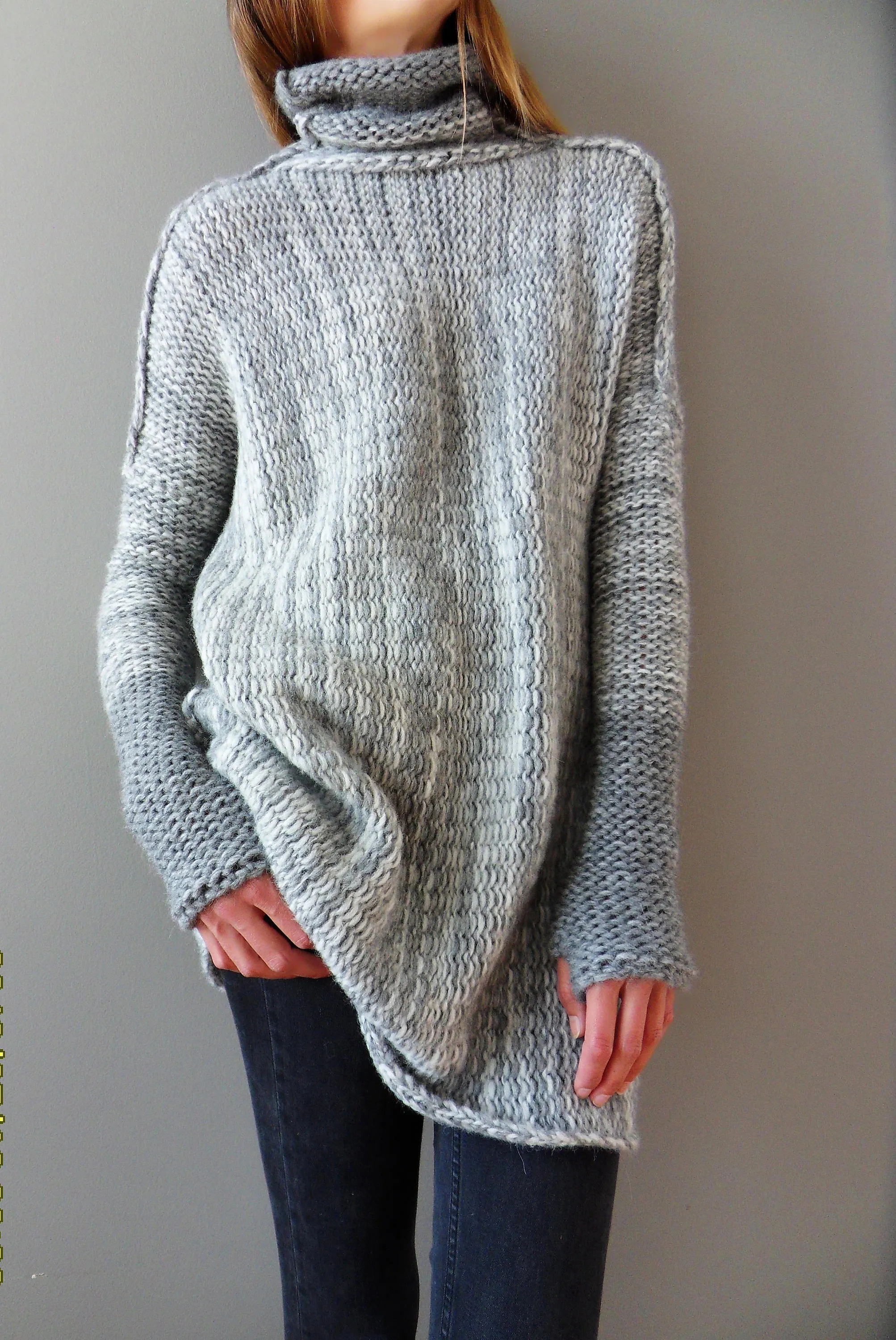 Oversized  Alpaca Chunky knit sweater.