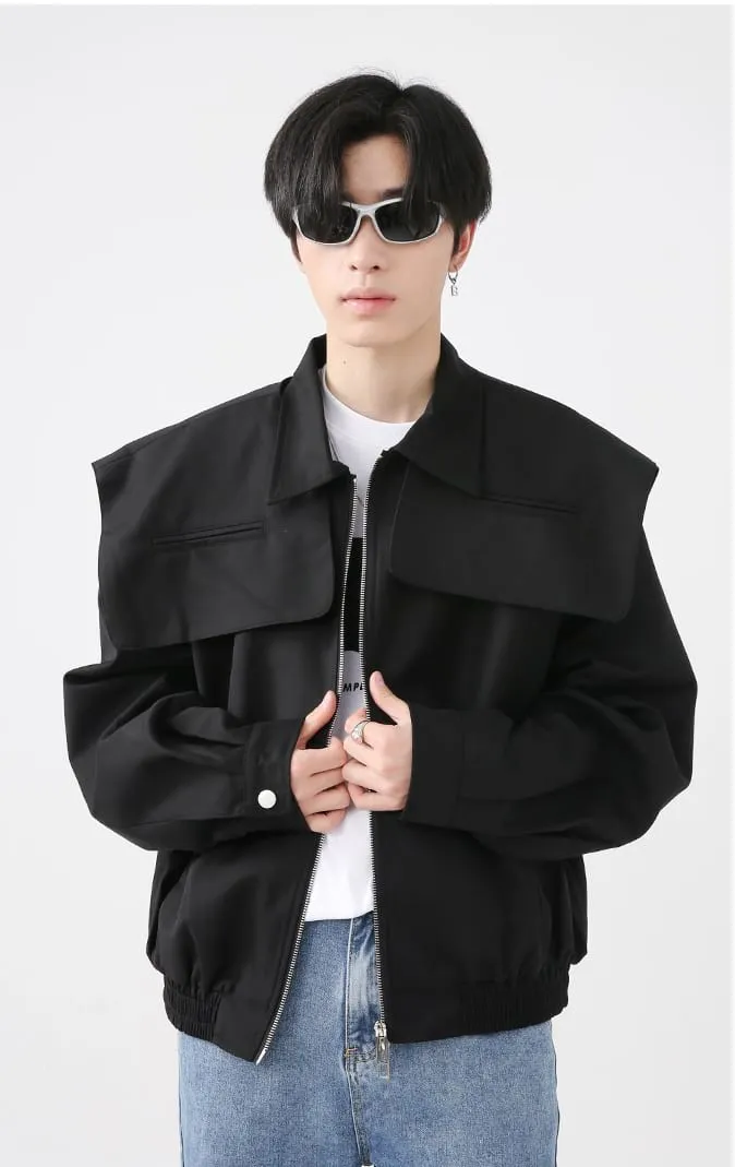 Oversized Shoulder Cape Jacket