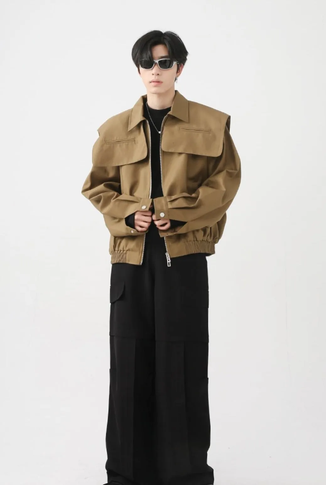 Oversized Shoulder Cape Jacket