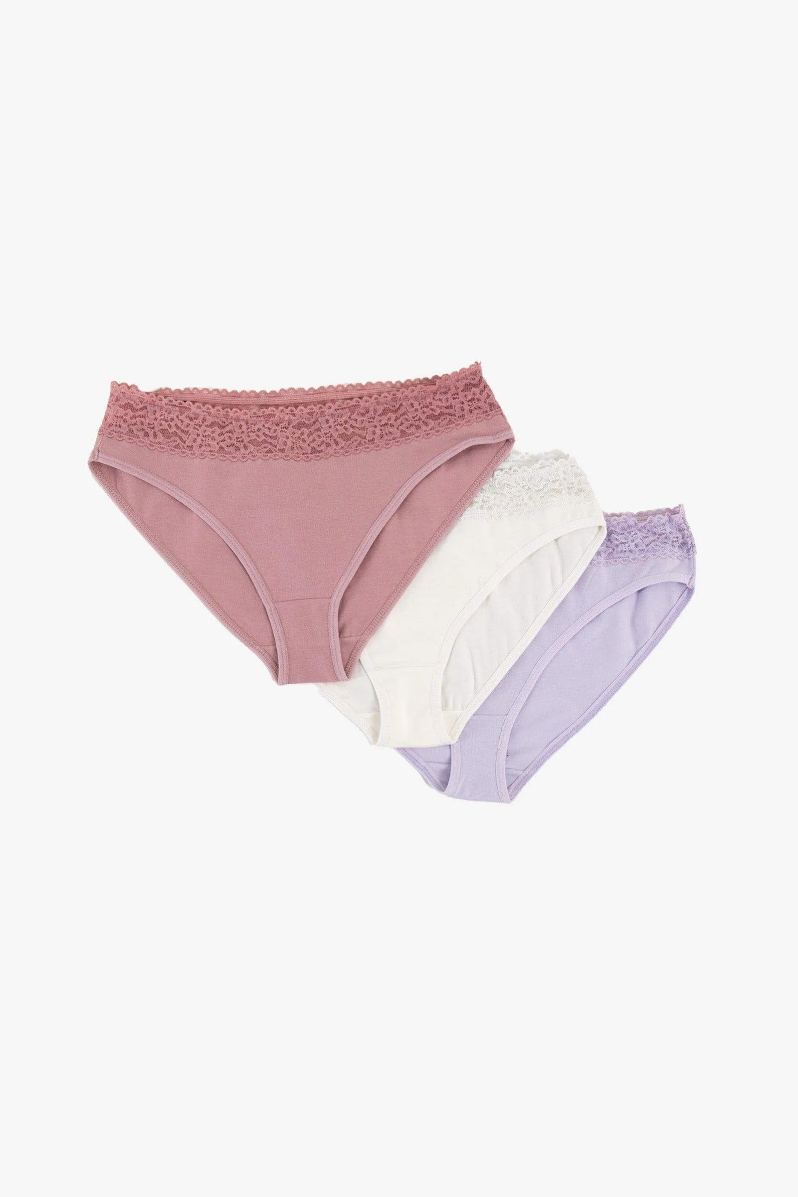 Pack of 3 Bikini Panties with Lace