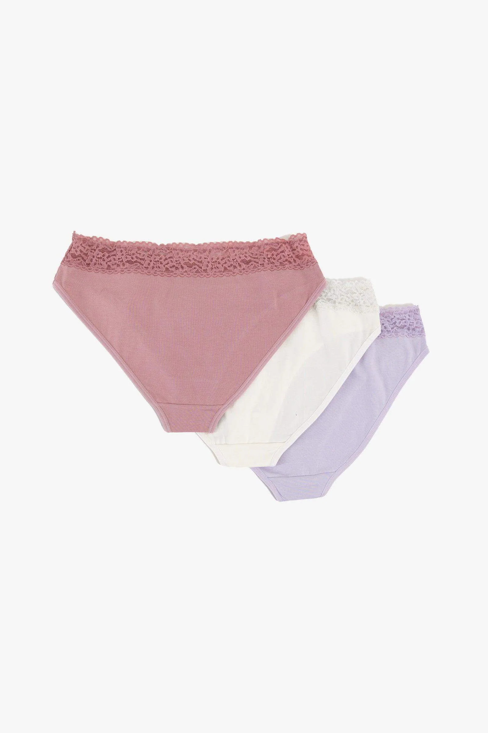 Pack of 3 Bikini Panties with Lace