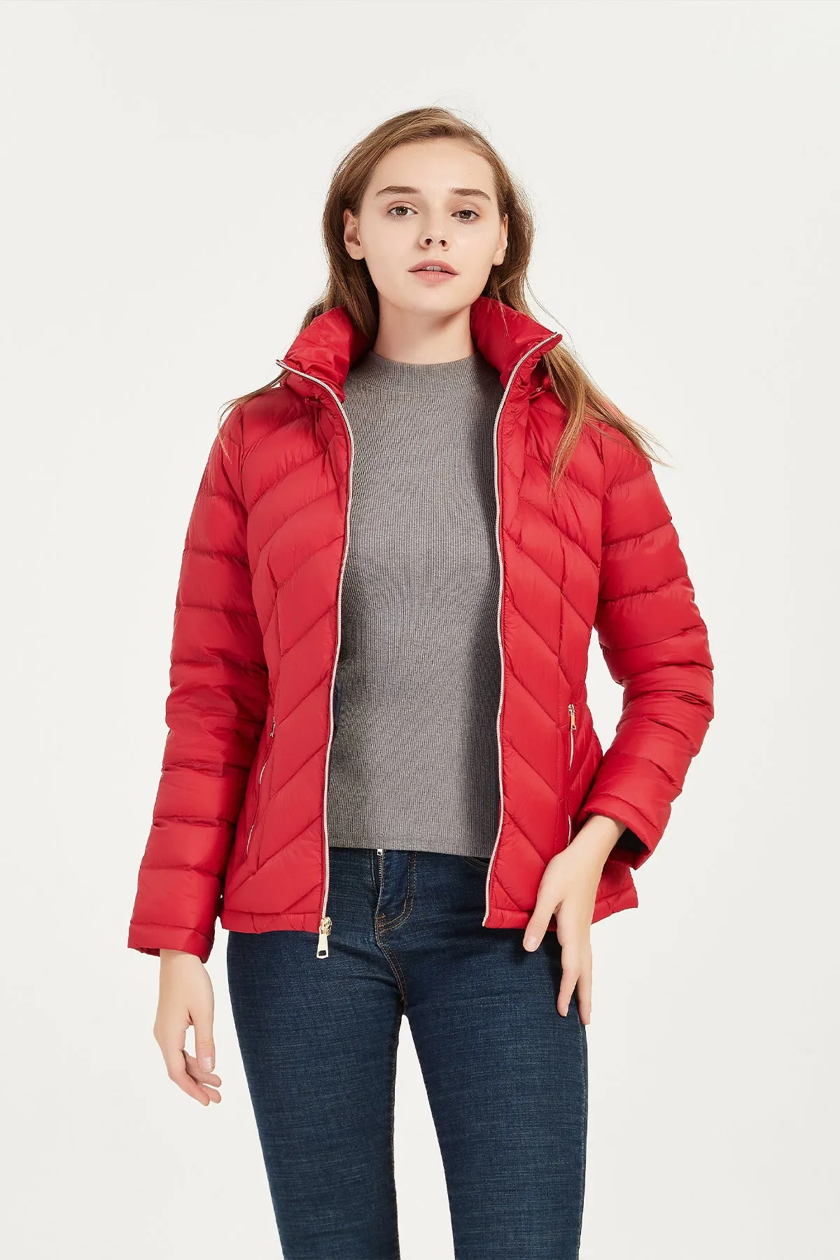 Packable Lightweight Winter Puffer Jacket with hood