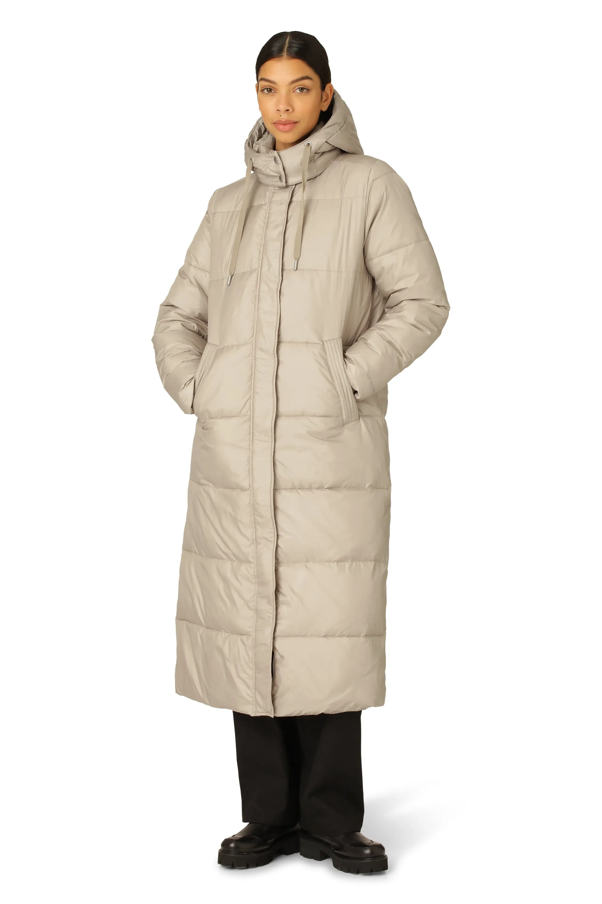 Padded Long Coat - Cobblestone