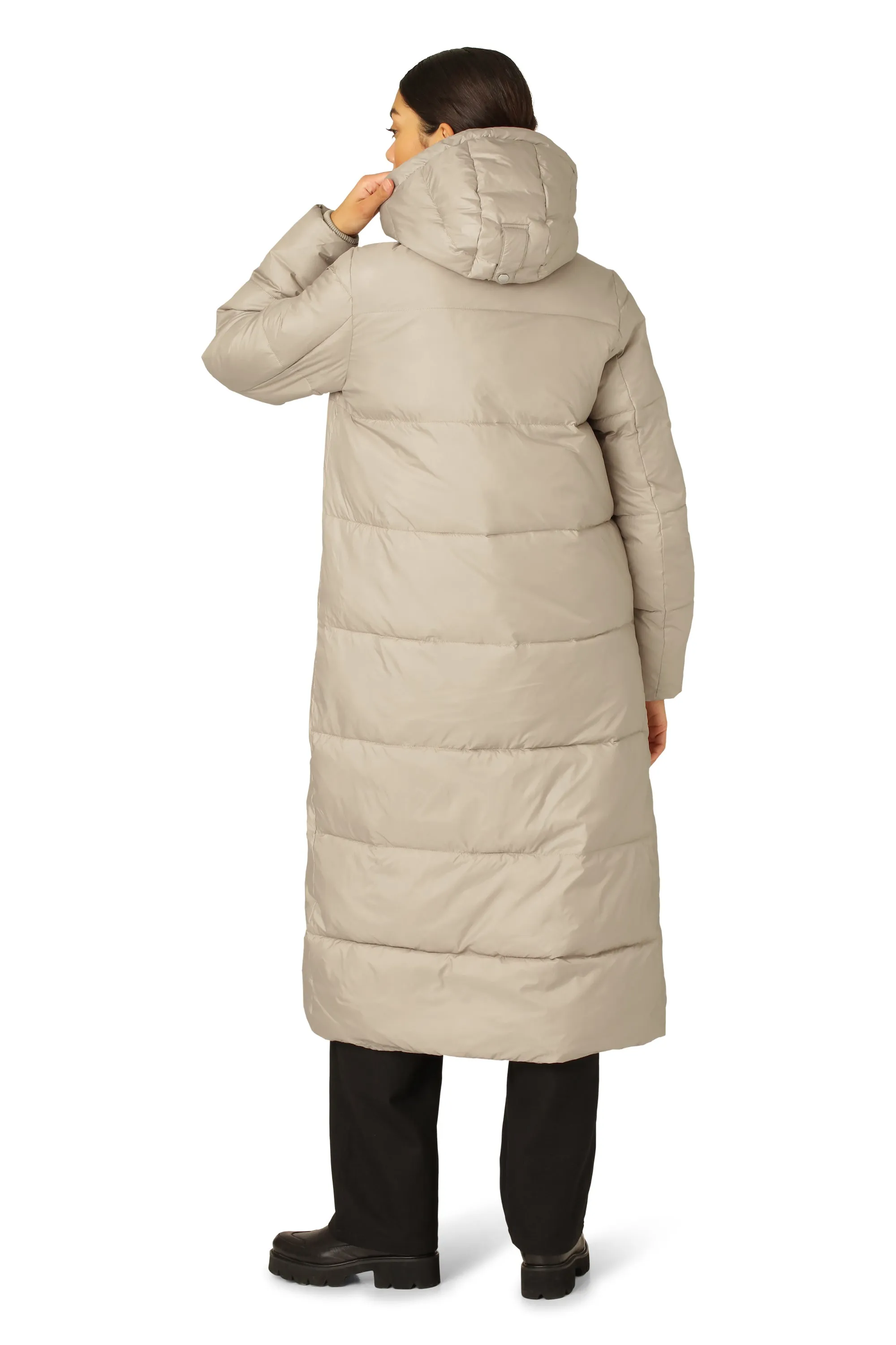 Padded Long Coat - Cobblestone