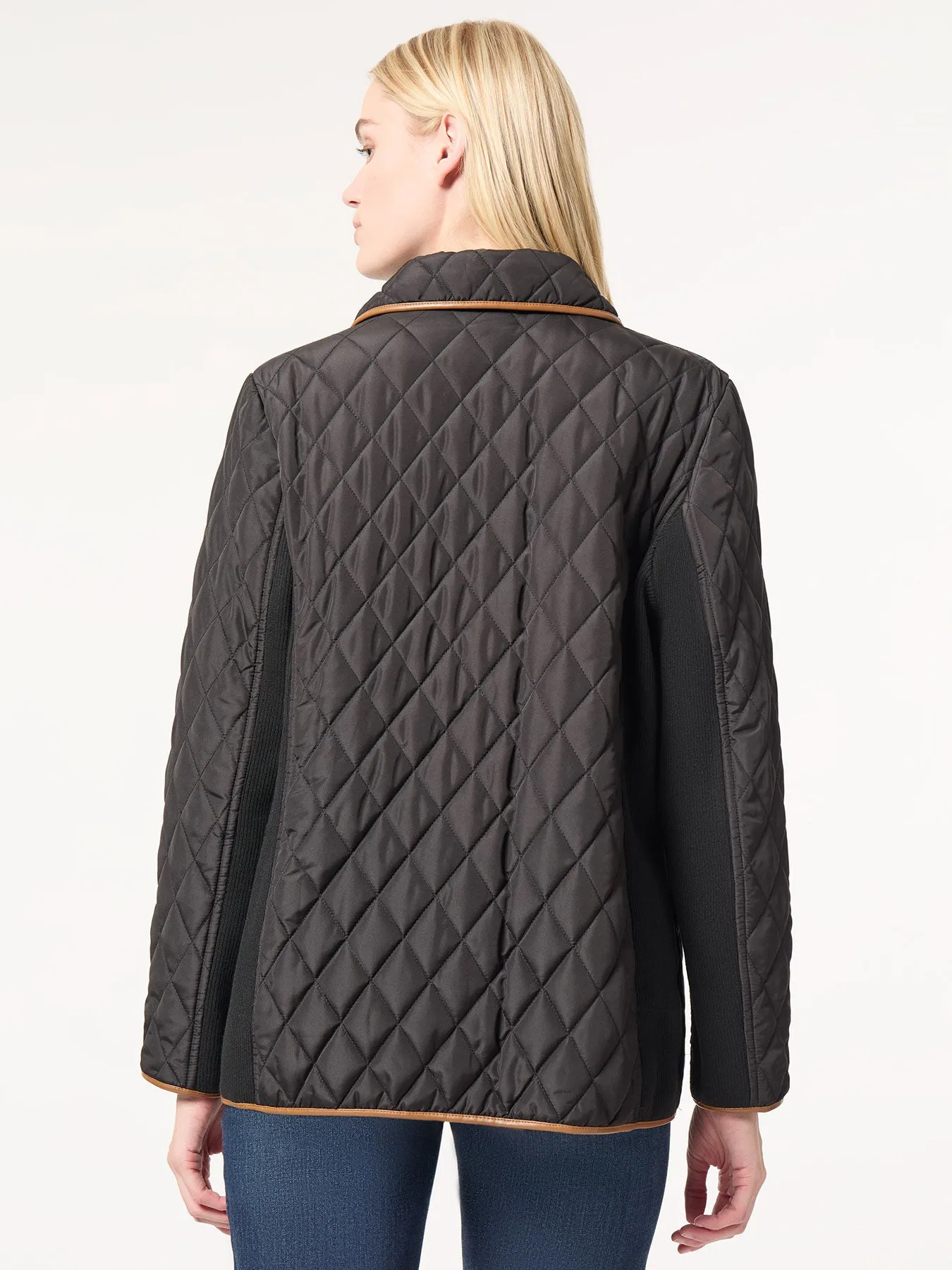 Petite Five-Button Quilted Jacket