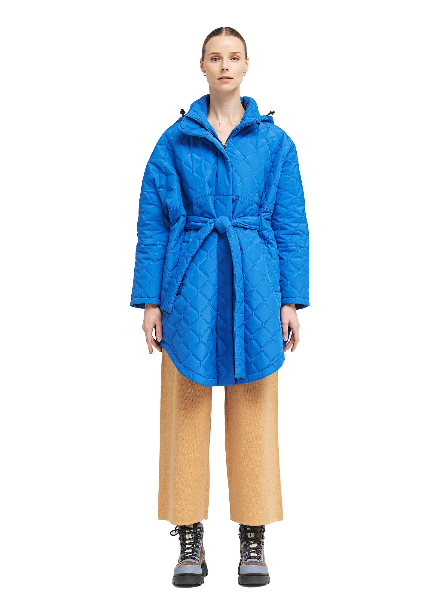 Quilted Bris Poncho - Palace Blue