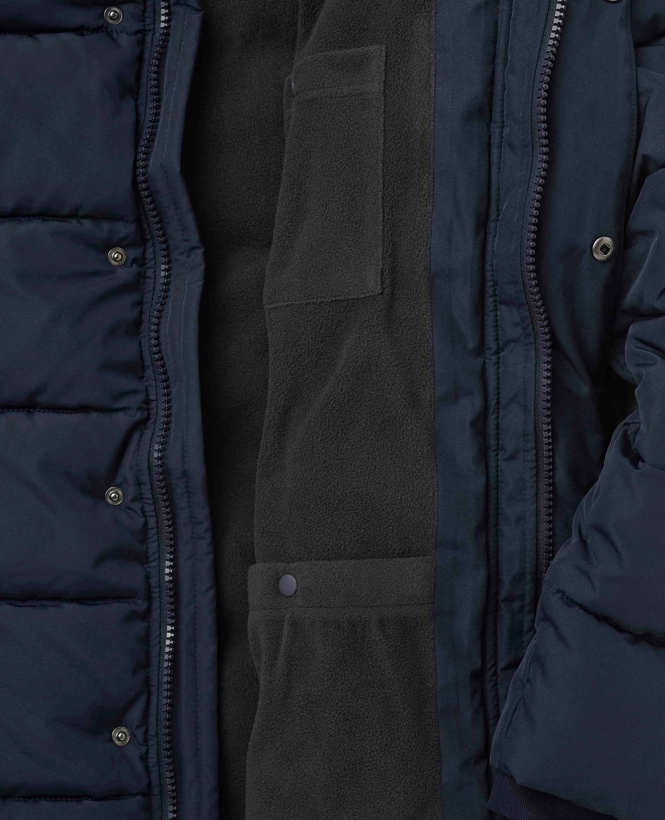 Recycled Navy Puffer Jacket