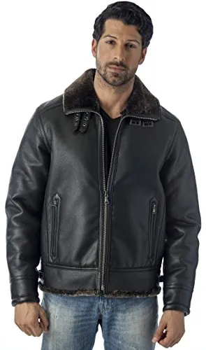 REED Men's B-3 Bomber Jacket Shearling Style Coat - Imported