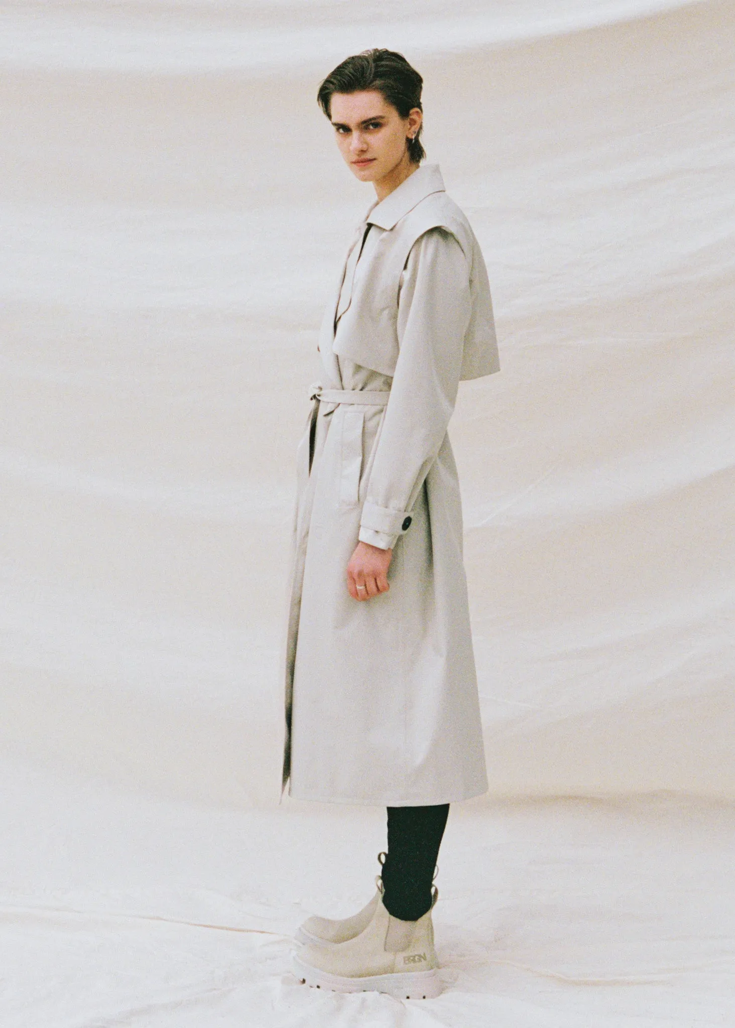 Regndråpe Trench Coat - Sand