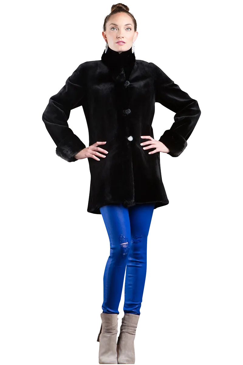 Reversible Sheared & Long Haired Mink Fur Jacket