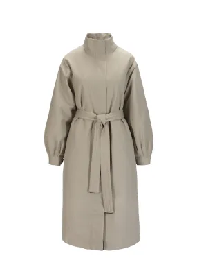 Rossby Maxi Coat - Taupe Pinstripe