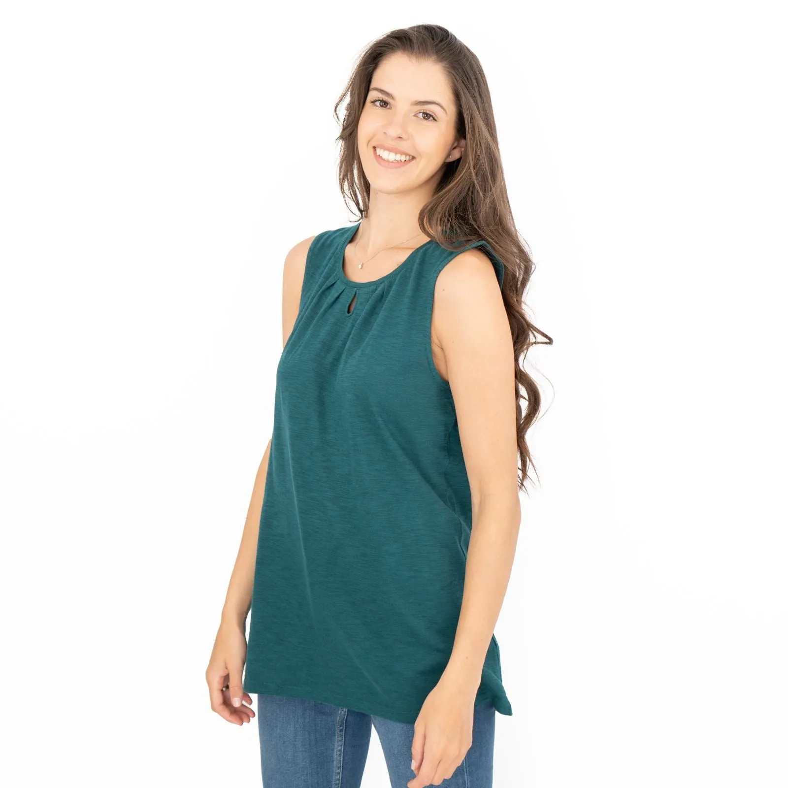 Seasalt Bright Beach Green Keyhole Summer Vest Sleeveless Tops