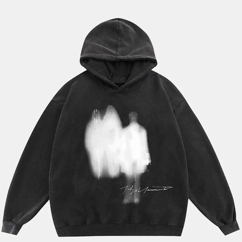 Shadow | Gradient Washed Vitange Graphic Hoodie