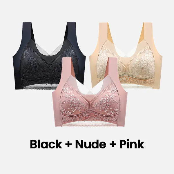 SheCurve® Wireless Comfort Lace Silk Push Up Bra