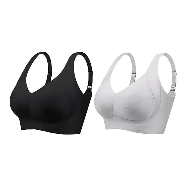 Shecurve®Enhanced w Support Adjustment Comfort Bra-Black Grey