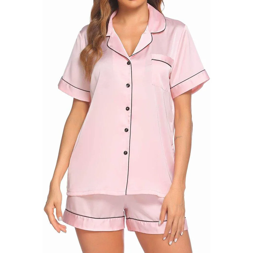 Short Silk Pajamas For Women's 100% Silk Short Two-piece Pajamas Set