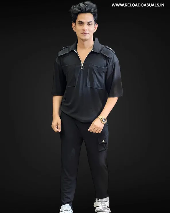 Shoulder Pocket Full Track Suit - Combo