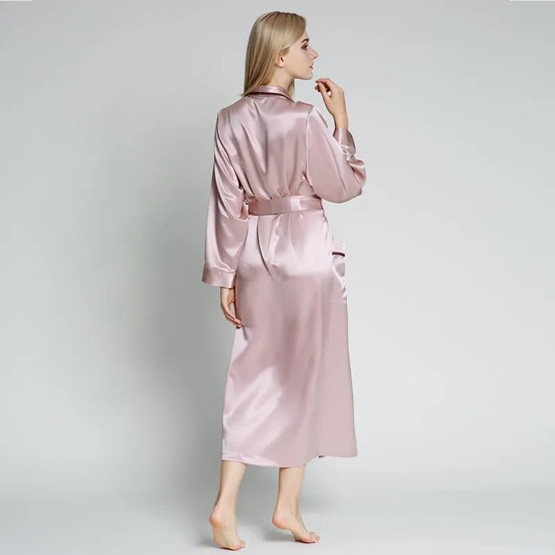 Silk Long Silk Full Length Breathably Silk Robe for Bridesmaids