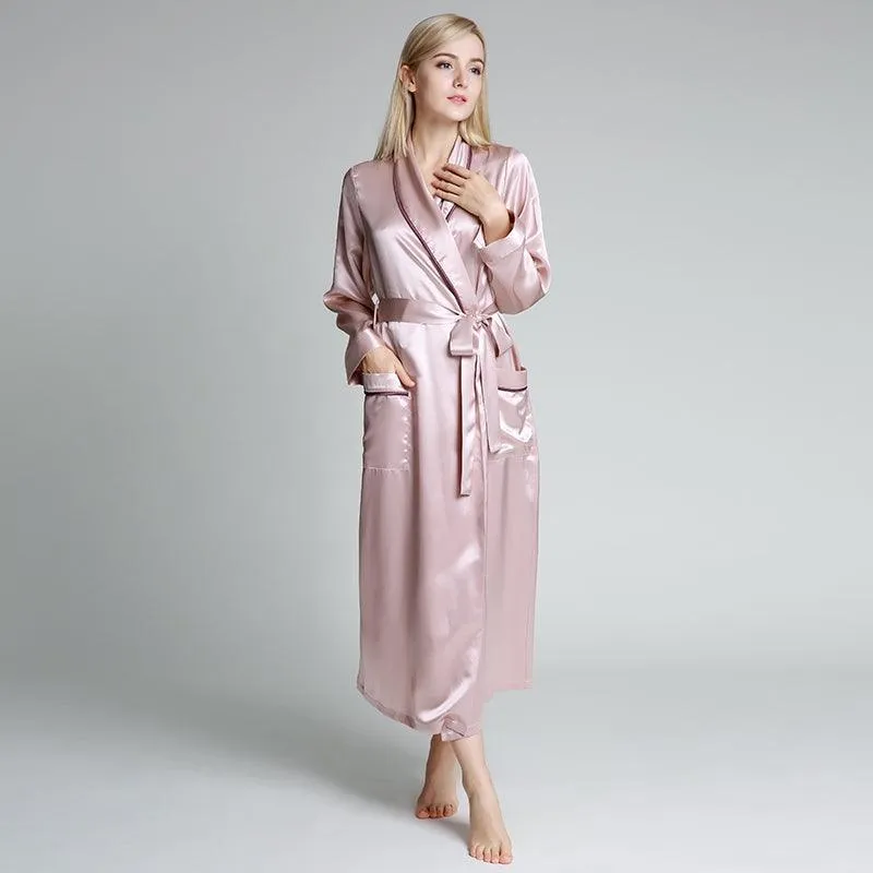 Silk Long Silk Full Length Breathably Silk Robe for Bridesmaids