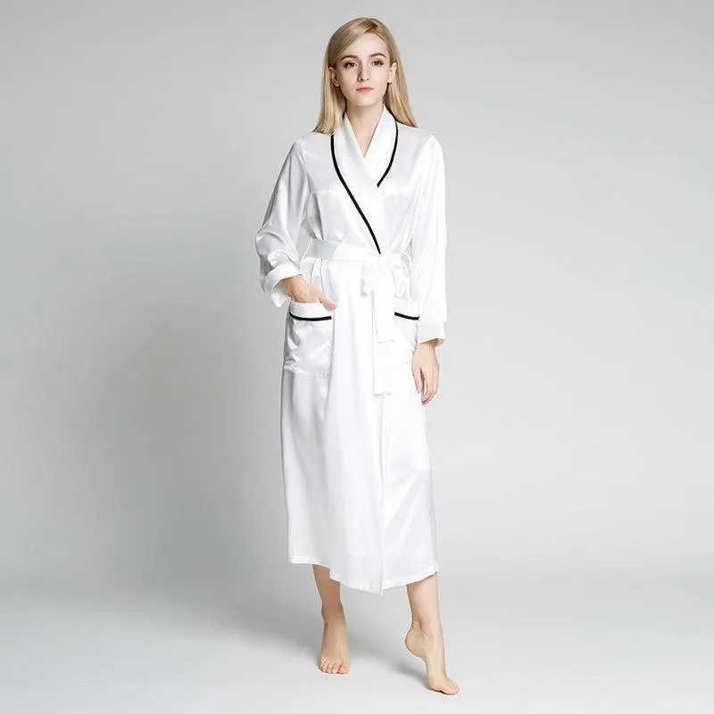 Silk Long Silk Full Length Breathably Silk Robe for Bridesmaids