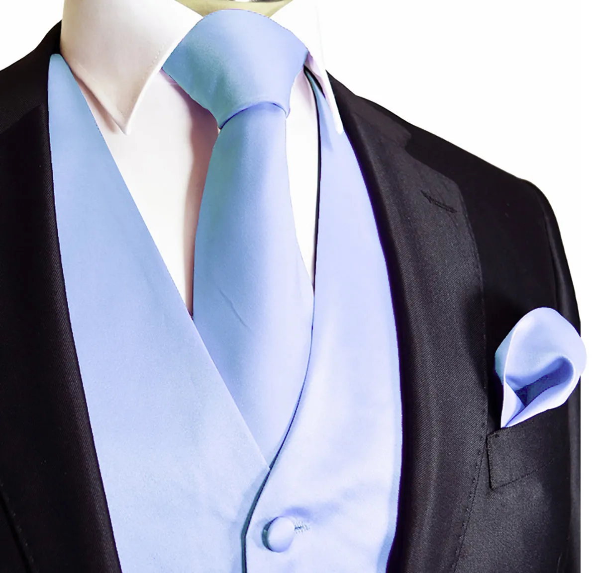 Solid Color 2-Piece Vest and Necktie Set