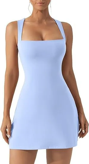 Solid Color Shoulder Strap Tight Dress