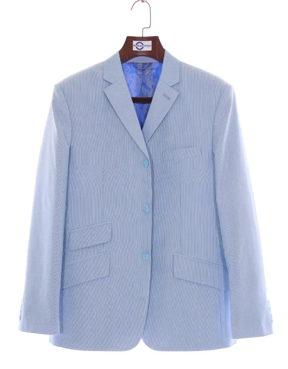 Summer Jacket - Sky Pinstripe Jacket