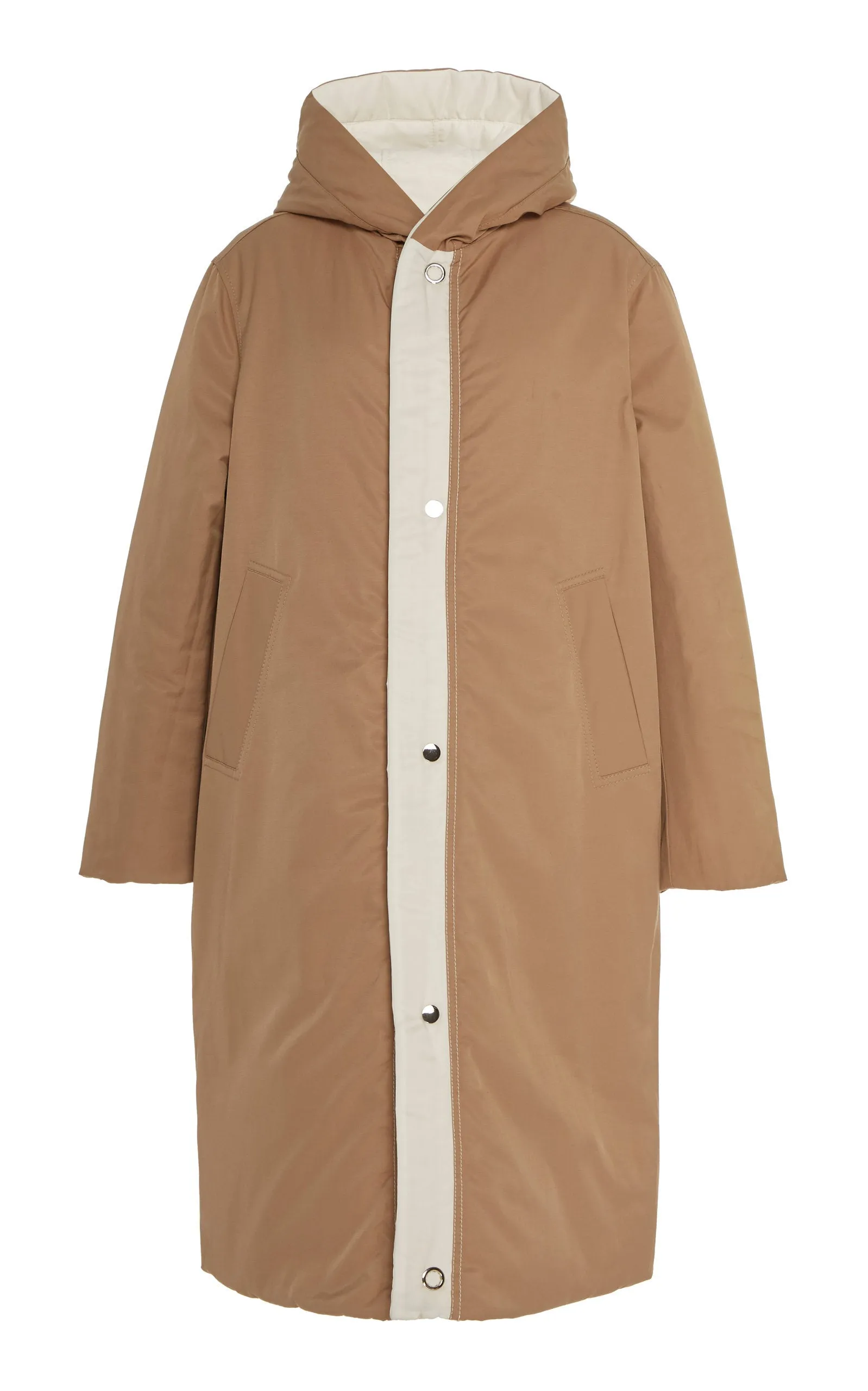 SUSTAINABLE REVERSIBLE SATIN DOWN COAT